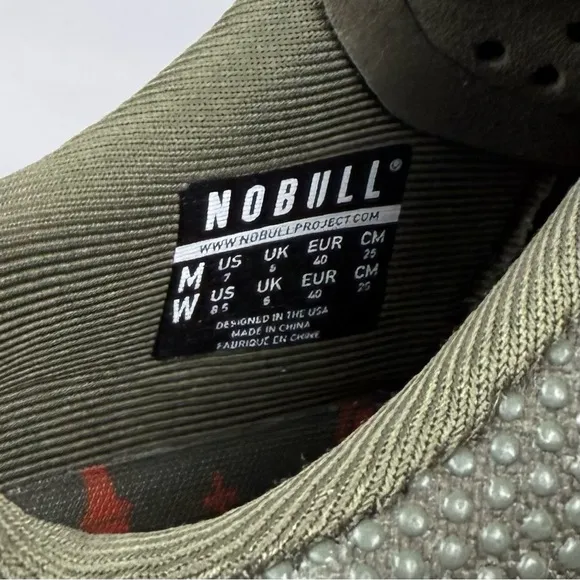 NoBull Superfabric CrossFit Trainer Shoes Womens US 8.5 Mens 7 Olive/Orange
