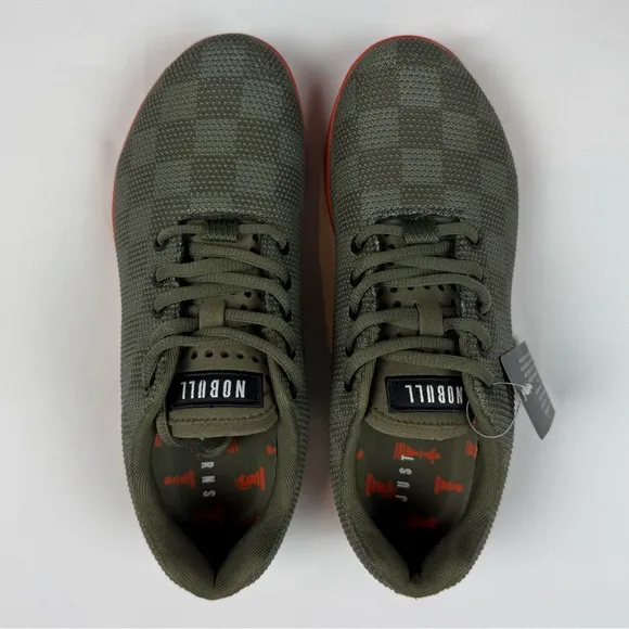 NoBull Superfabric CrossFit Trainer Shoes Womens US 8.5 Mens 7 Olive/Orange