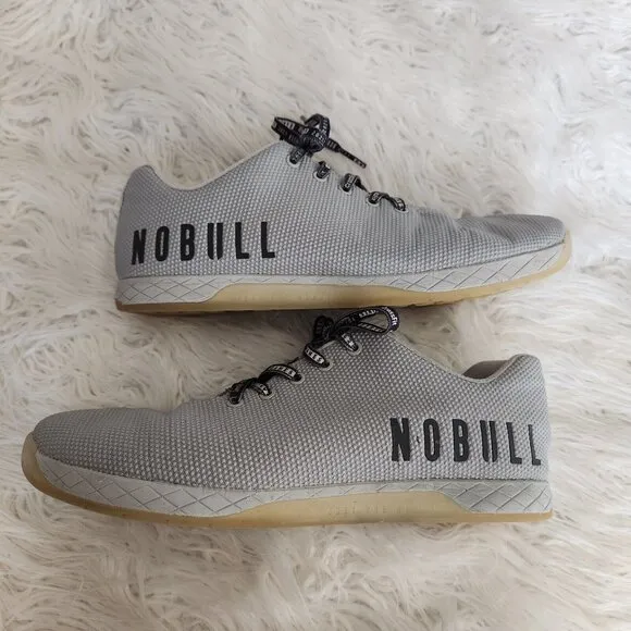 Nobull Superfabric Trainers Crossfit‎ Workout Shoes Men's 14 US Gray Logo Lace