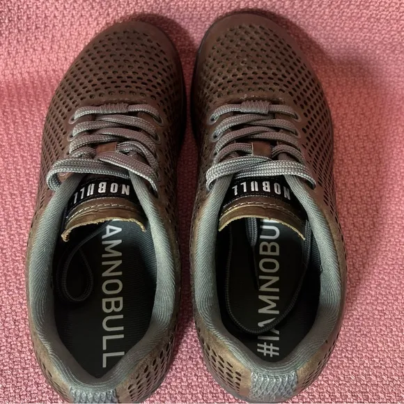 NOBULL Trainer Shoes Olive Green Leather Cross-Training Crossfit Womens Size 6.5