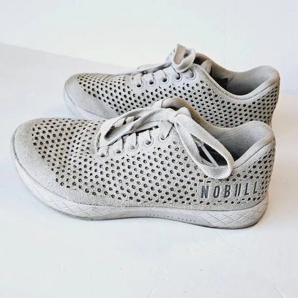 Nobull Trainers Gray Perforated Suede Crossfit Shoes Men's Sz 4.5  Women's 6