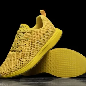 Nobull Unisex Yellow Diamond Running Shoes Trainer Gym CrossFit Size 8 W/ 6.5 M