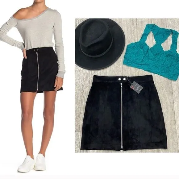 n:PHILANTHROPY Faux Suede Gibson Mini Skirt