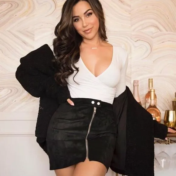 n:PHILANTHROPY Faux Suede Gibson Mini Skirt