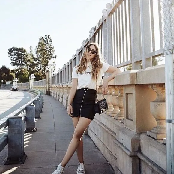 n:PHILANTHROPY Faux Suede Gibson Mini Skirt