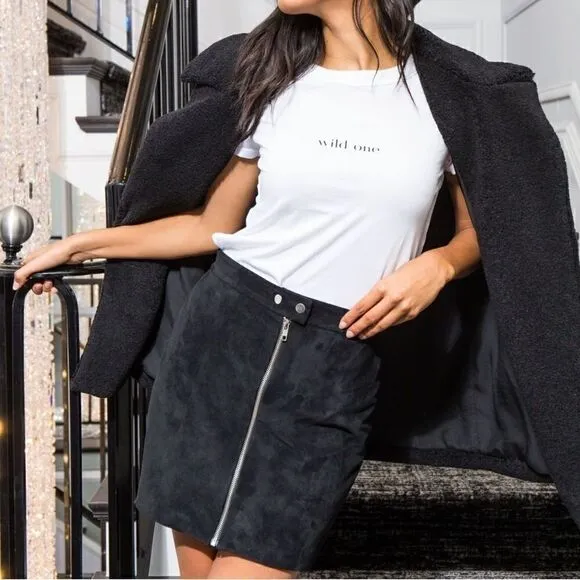 n:PHILANTHROPY Faux Suede Gibson Mini Skirt