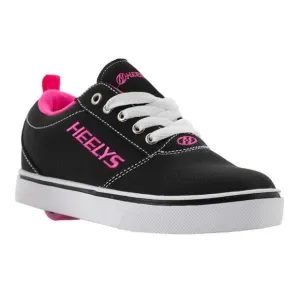 NWB Heelys Pro 20 Wheeled Low Top Skate Shoe Black White Pink Girls Youth Size 1