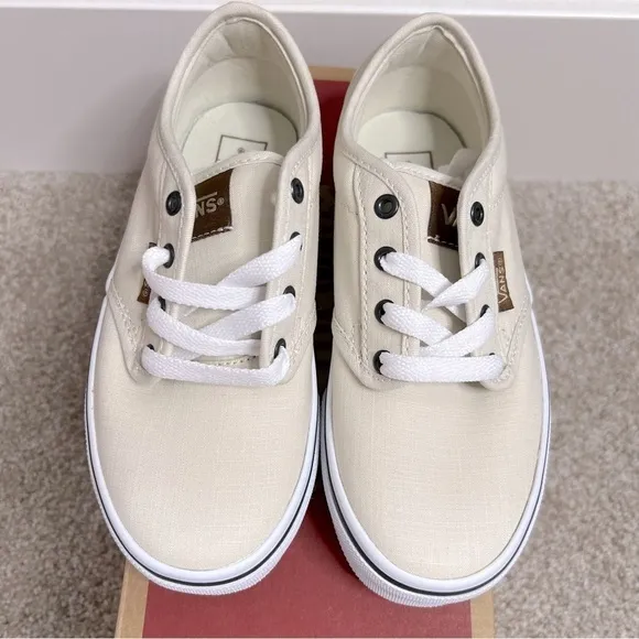 NWB Vans Atwood woven turtledove lace up tennis shoes size youth 13