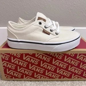 NWB Vans Atwood woven turtledove lace up tennis shoes size youth 13