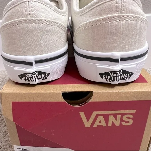 NWB Vans Atwood woven turtledove lace up tennis shoes size youth 13