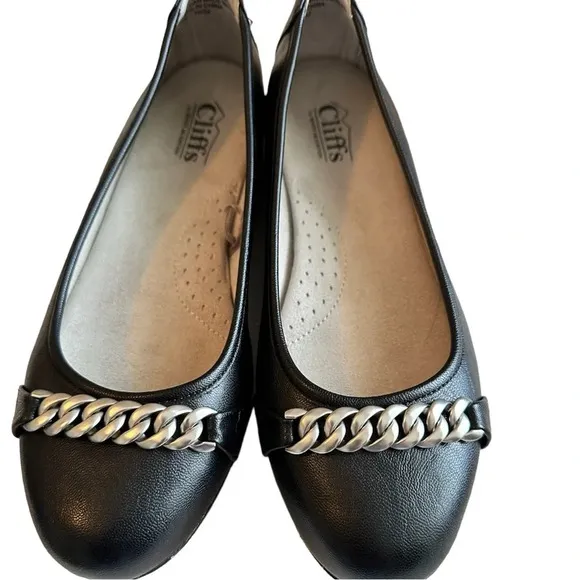 NWOT CLIFFS  Women's Charmed Cushioned Ballet Flat Size 8W BY WHITE MOUNTAIN