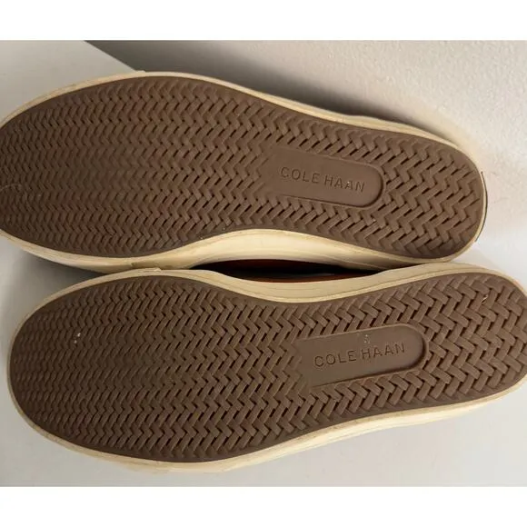 NWOT Cole Haan Men's Size 8.5 Grand OS Brown Leather Tennis Sneakers