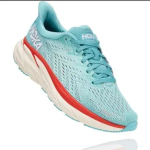 Nwot ▶️ Hoka ◀️ Clifton 8 Running Shoes Aquarelle/Eggshell Blue