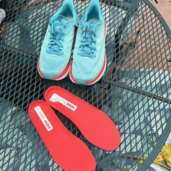 Nwot ▶️ Hoka ◀️ Clifton 8 Running Shoes Aquarelle/Eggshell Blue