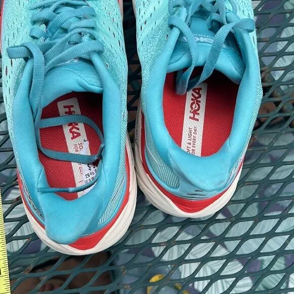 Nwot ▶️ Hoka ◀️ Clifton 8 Running Shoes Aquarelle/Eggshell Blue
