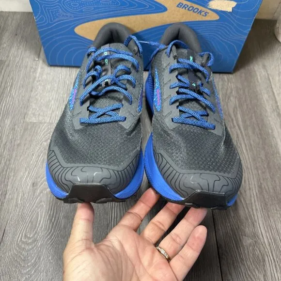 NWT Brooks Men’s Divide 4 Road &amp; Trail Running Shoes Sz 13 Black Blue Sneakers