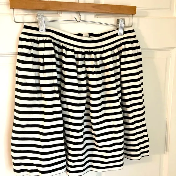 NWT Kate Spade Black &amp; White Striped Skirt Girls 14
