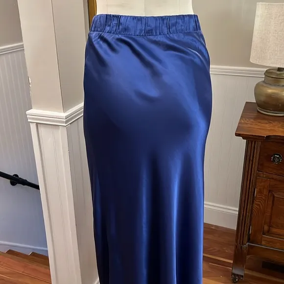 NWT Nation Royal Blue maxi rayon skirt. S