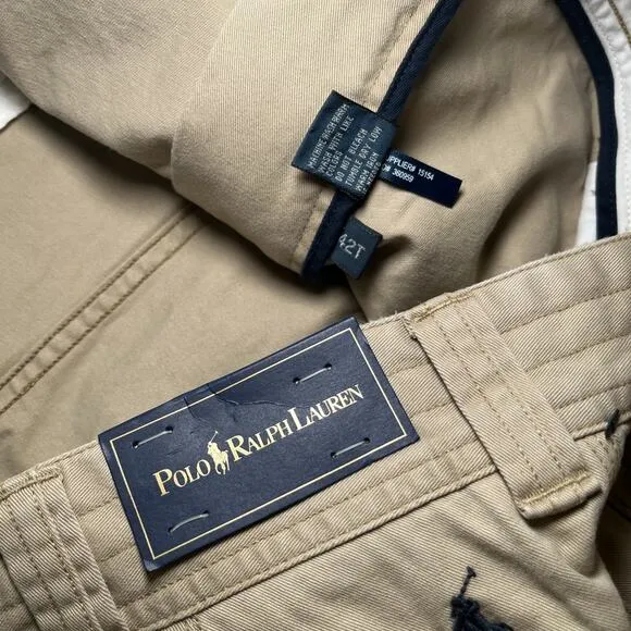 NWT Polo Ralph Lauren Cargo Shorts Tan Size 42 Tall (40) Inseam 11&quot; Retail $110