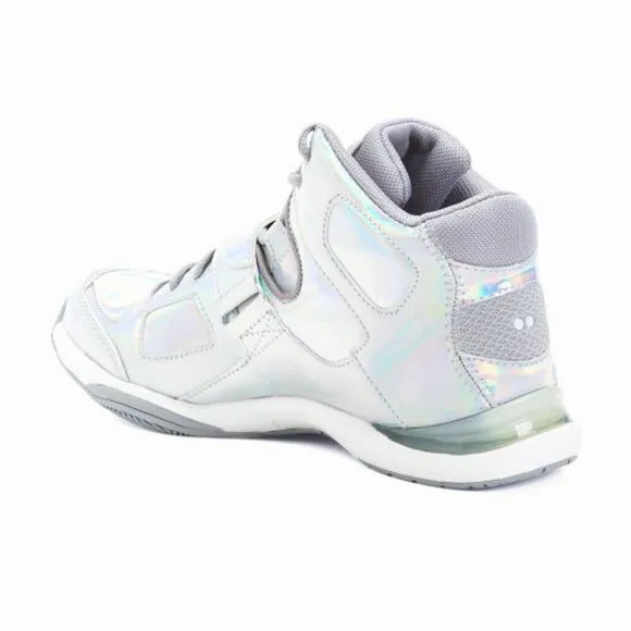 NWT Ryka Women's Tenacious Patent Silver Iridescent Comfort Training Sneakers