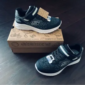 NWT Skechers Little Kids Boys Black/Gray Microspec II Sneakers Tennis Shoes Sz 3