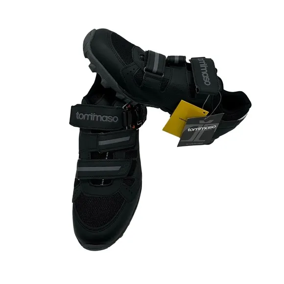 NWT TOMMASO Vertice 200 Men's Black Cycling Shoes Size: 10.5 (No Box)