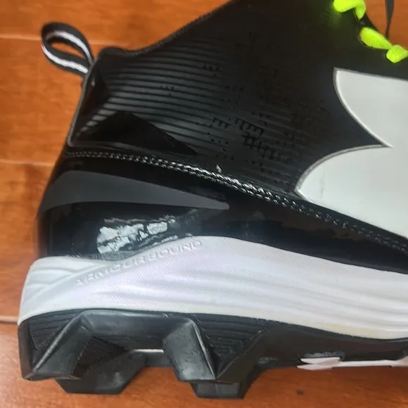 NWT Under Armour Men's Cleats Black White Armour Bound Size 15