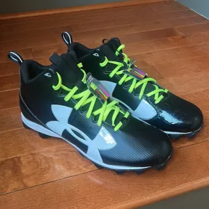 NWT Under Armour Men's Cleats Black White Armour Bound Size 15