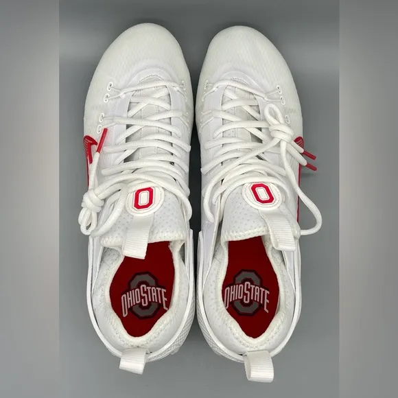 Ohio State Nike Huarache 9 Elite Low LAX Football Cleats FG PE Men Size 10.5 NEW
