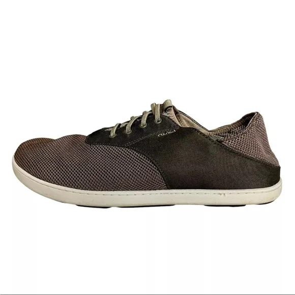 Olukai Mens Sz 12 Shoes Nohea Moku Boat Slip On Canvas Sneakers Outdoor EUC