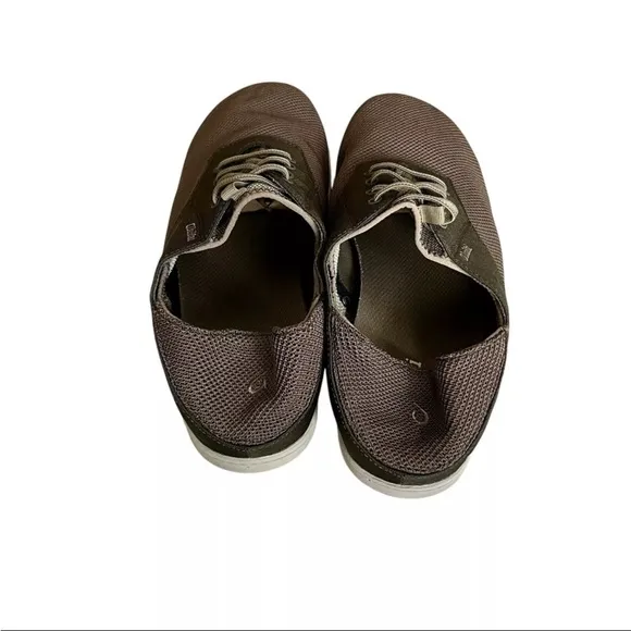 Olukai Mens Sz 12 Shoes Nohea Moku Boat Slip On Canvas Sneakers Outdoor EUC