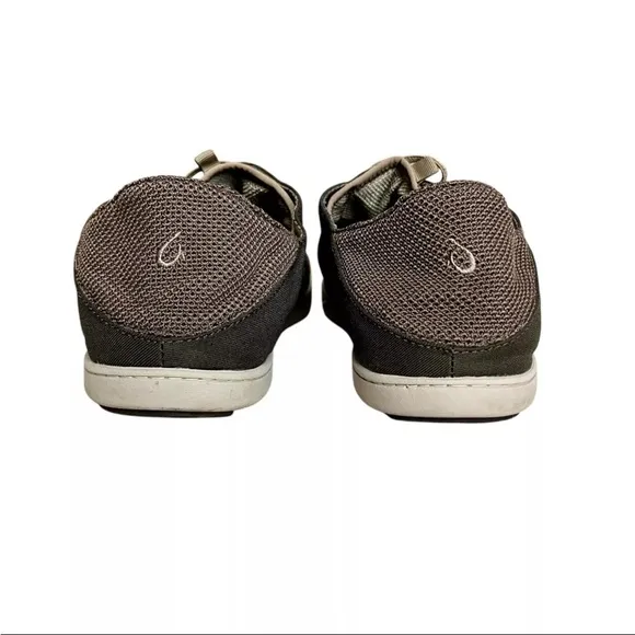 Olukai Mens Sz 12 Shoes Nohea Moku Boat Slip On Canvas Sneakers Outdoor EUC