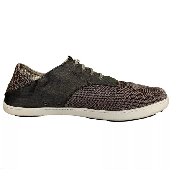 Olukai Mens Sz 12 Shoes Nohea Moku Boat Slip On Canvas Sneakers Outdoor EUC