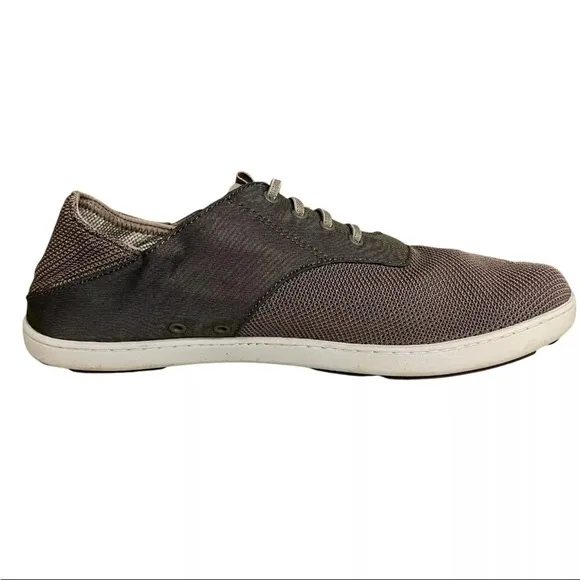 Olukai Mens Sz 12 Shoes Nohea Moku Boat Slip On Canvas Sneakers Outdoor EUC