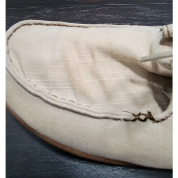 Olukai Ohana Sneaker Twill Men's Size 9.5 M US Beige Comfort Canvas Shoes