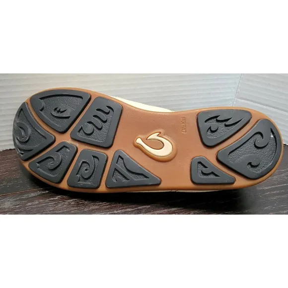Olukai Ohana Sneaker Twill Men's Size 9.5 M US Beige Comfort Canvas Shoes