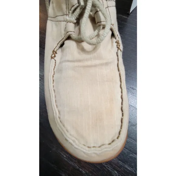 Olukai Ohana Sneaker Twill Men's Size 9.5 M US Beige Comfort Canvas Shoes