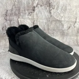Olukai Shoes Womens Malua Hulu Mid Top SneakersSize 7.5 Black Leather Sheep Fur