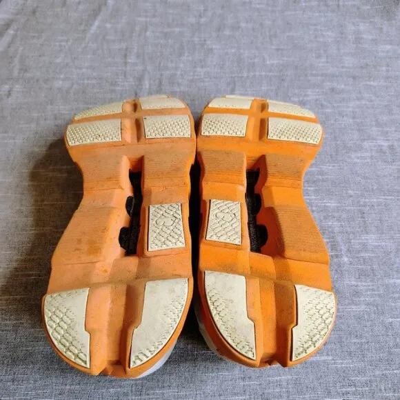 On Cloud CloudMonster Running Shoes Mens Size 13 Gray Orange Eclipse Turmeric