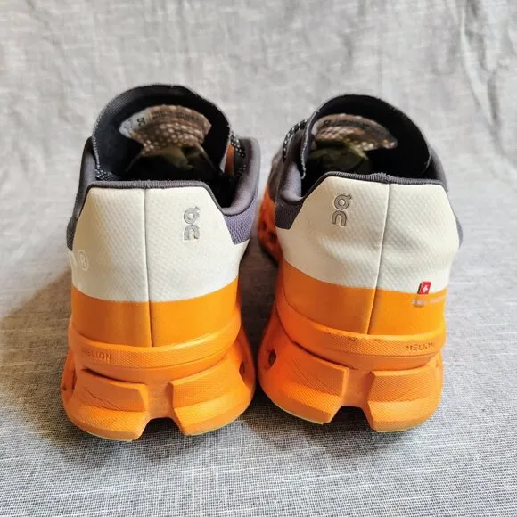 On Cloud CloudMonster Running Shoes Mens Size 13 Gray Orange Eclipse Turmeric