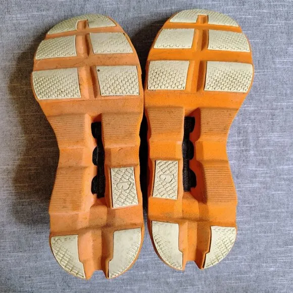 On Cloud CloudMonster Running Shoes Mens Size 13 Gray Orange Eclipse Turmeric