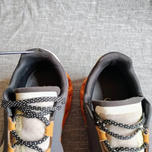 On Cloud CloudMonster Running Shoes Mens Size 13 Gray Orange Eclipse Turmeric