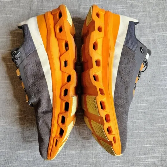 On Cloud CloudMonster Running Shoes Mens Size 13 Gray Orange Eclipse Turmeric