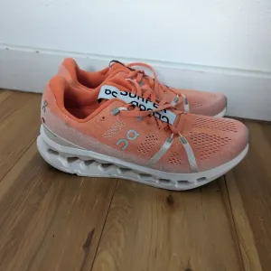 ON Cloud Cloudsurfer Running Shoes orange &amp; white men's 8