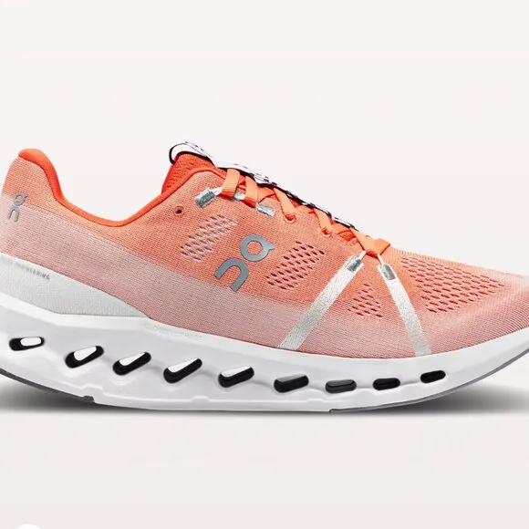 ON Cloud Cloudsurfer Running Shoes orange &amp; white men's 8