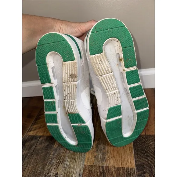 On Cloud Men The Roger Clubhouse Size 12.5 White Green Athletic Running Shoes