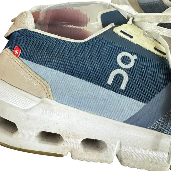 On Cloud OC Navy Metal Lace Up Cloudrift Cloudtec Sneakers Tennis Shoes Size 8