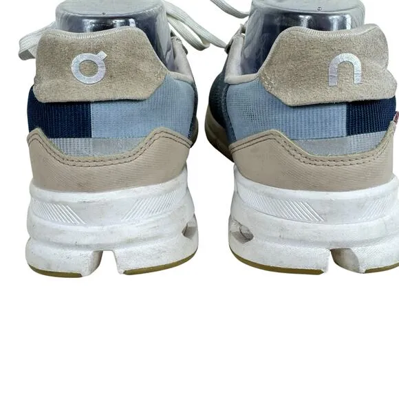 On Cloud OC Navy Metal Lace Up Cloudrift Cloudtec Sneakers Tennis Shoes Size 8
