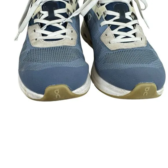 On Cloud OC Navy Metal Lace Up Cloudrift Cloudtec Sneakers Tennis Shoes Size 8