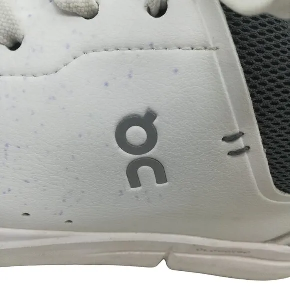On Cloud The Roger White Low Top Tennis Shoes Sneakers Size 11.5 Flaw Gray Mens